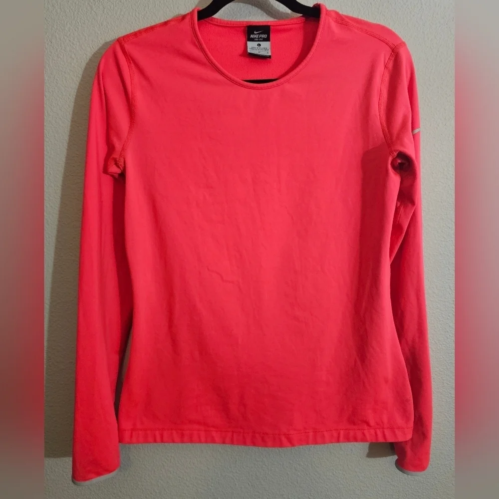 Nike Pro Dri-Fit Tee Large Vibrant Pink Long Sleeve